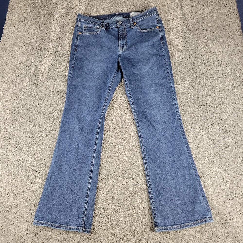 Gap Jeans Womens 12S Blue Baby Boot Medium Wash Bootcut Stretch Cowgirl Western